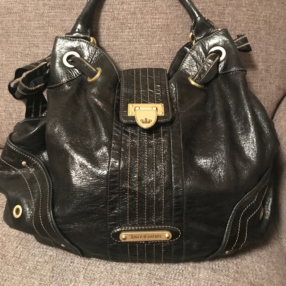 Juicy Couture Black Leather Hobo Bag